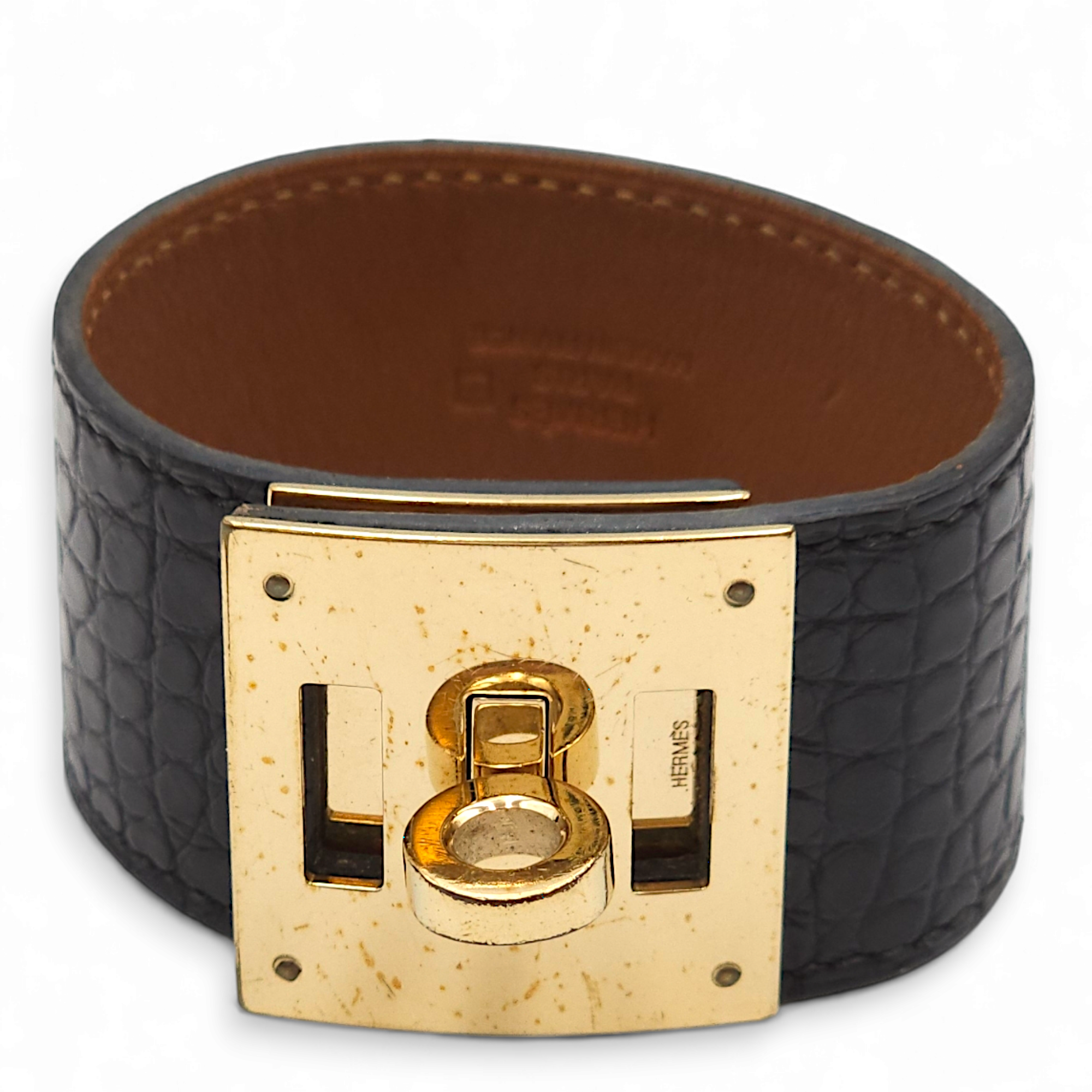 Hermès Kelly Dog Small Black Bracelet in Matte Alligator