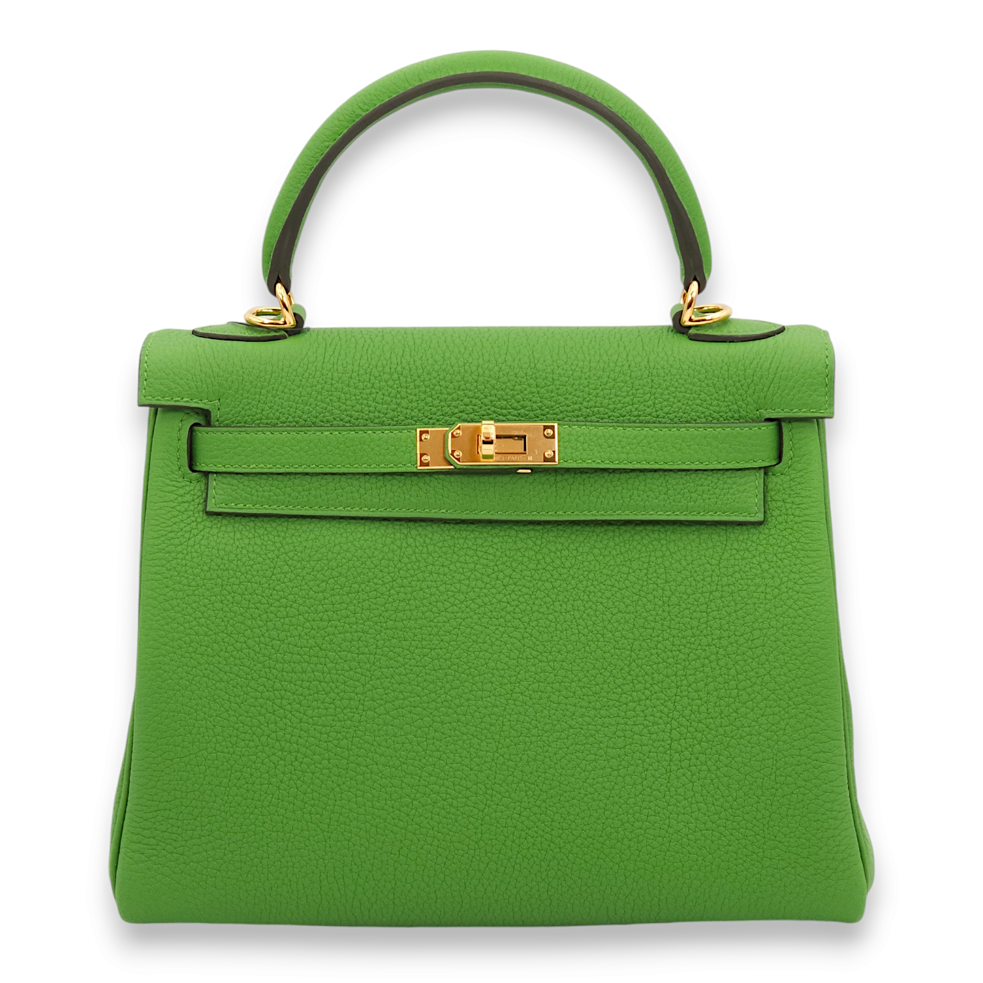 Hermès Kelly 25 Vert Yucca in Togo, Gold hardware Singapore
