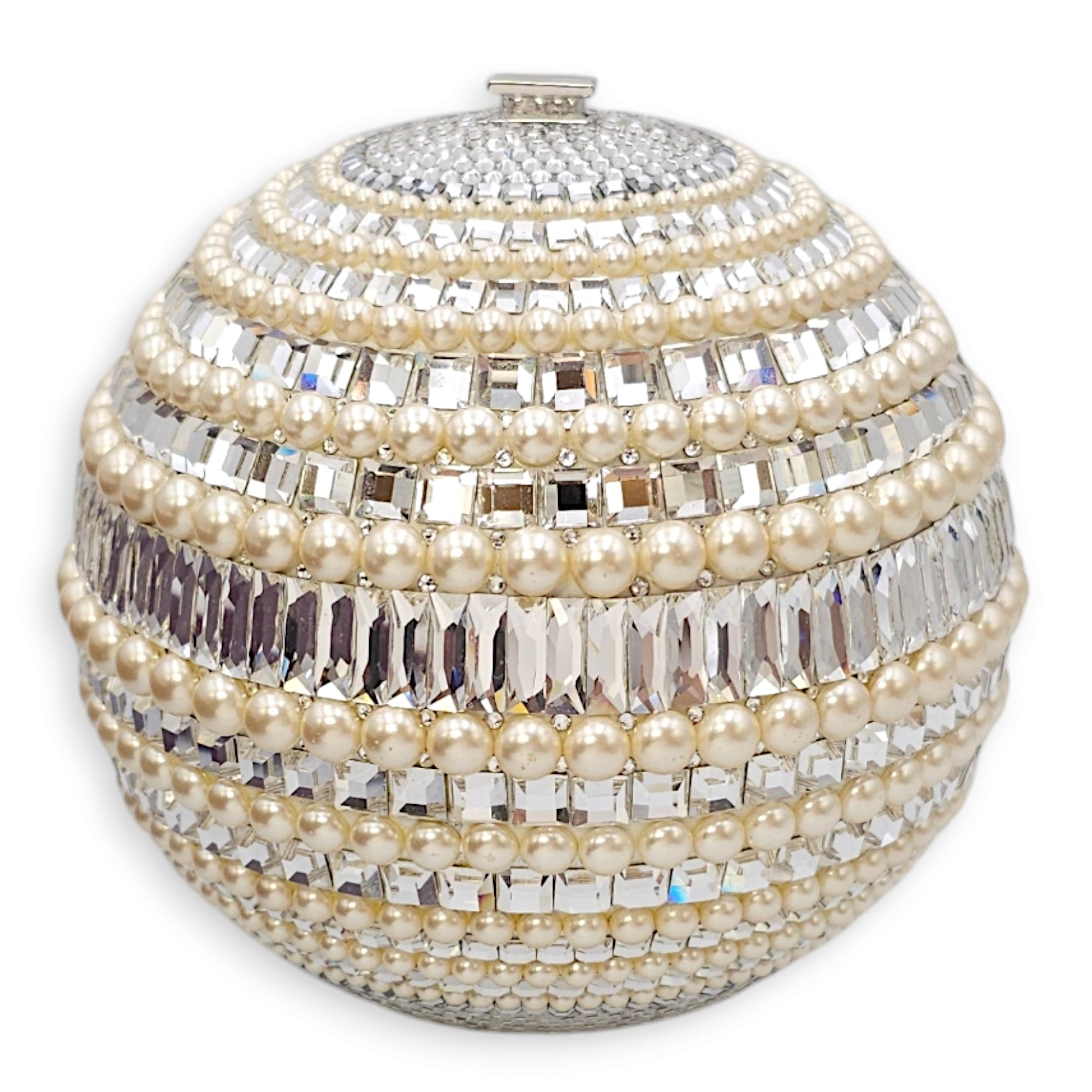 Judith Leiber Couture Sphere Celestial Clutch Bag White Clutch in