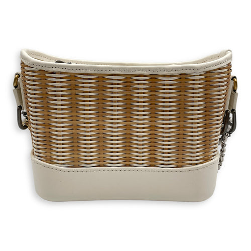 Gabrielle Wicker Small Multi-colour Shoulder Bag in Rattan, Calf, 3-Tone hardware