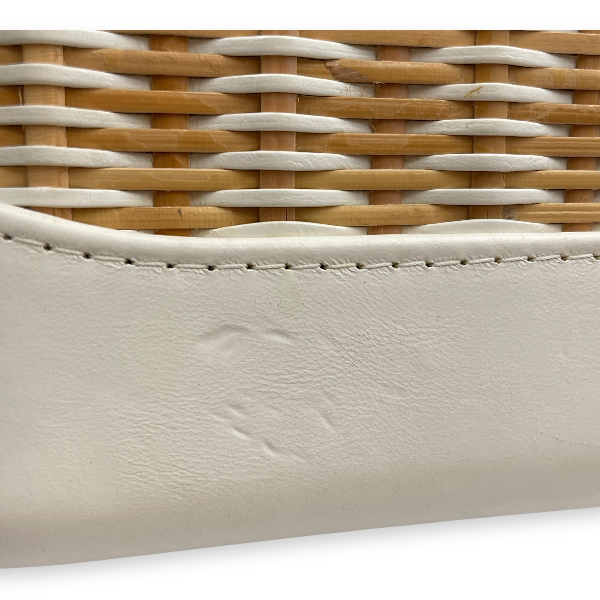 Gabrielle Wicker Small Multi-colour Shoulder Bag in Rattan, Calf, 3-Tone hardware