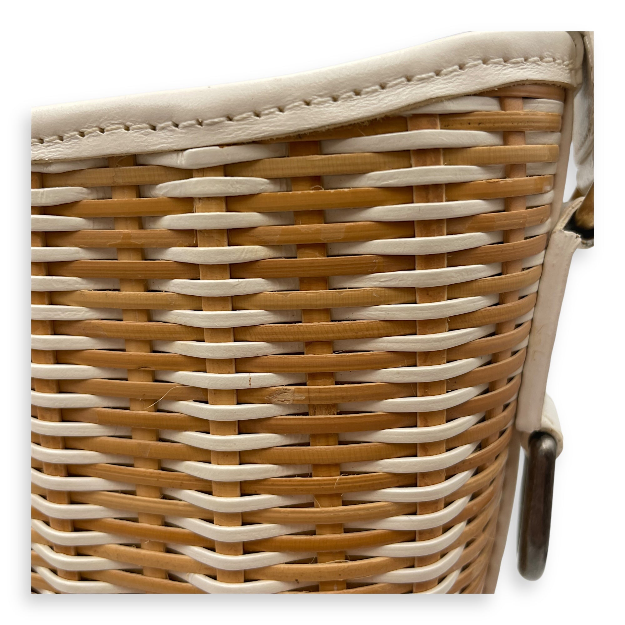 Gabrielle Wicker Small Multi-colour Shoulder Bag in Rattan, Calf, 3-Tone hardware