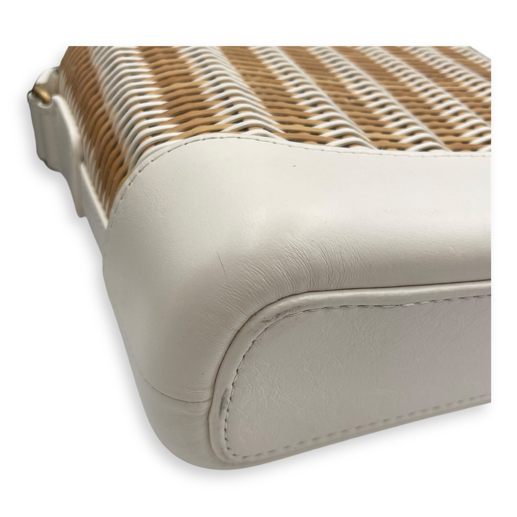 Gabrielle Wicker Small Multi-colour Shoulder Bag in Rattan, Calf, 3-Tone hardware