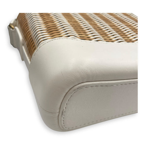 Gabrielle Wicker Small Multi-colour Shoulder Bag in Rattan, Calf, 3-Tone hardware