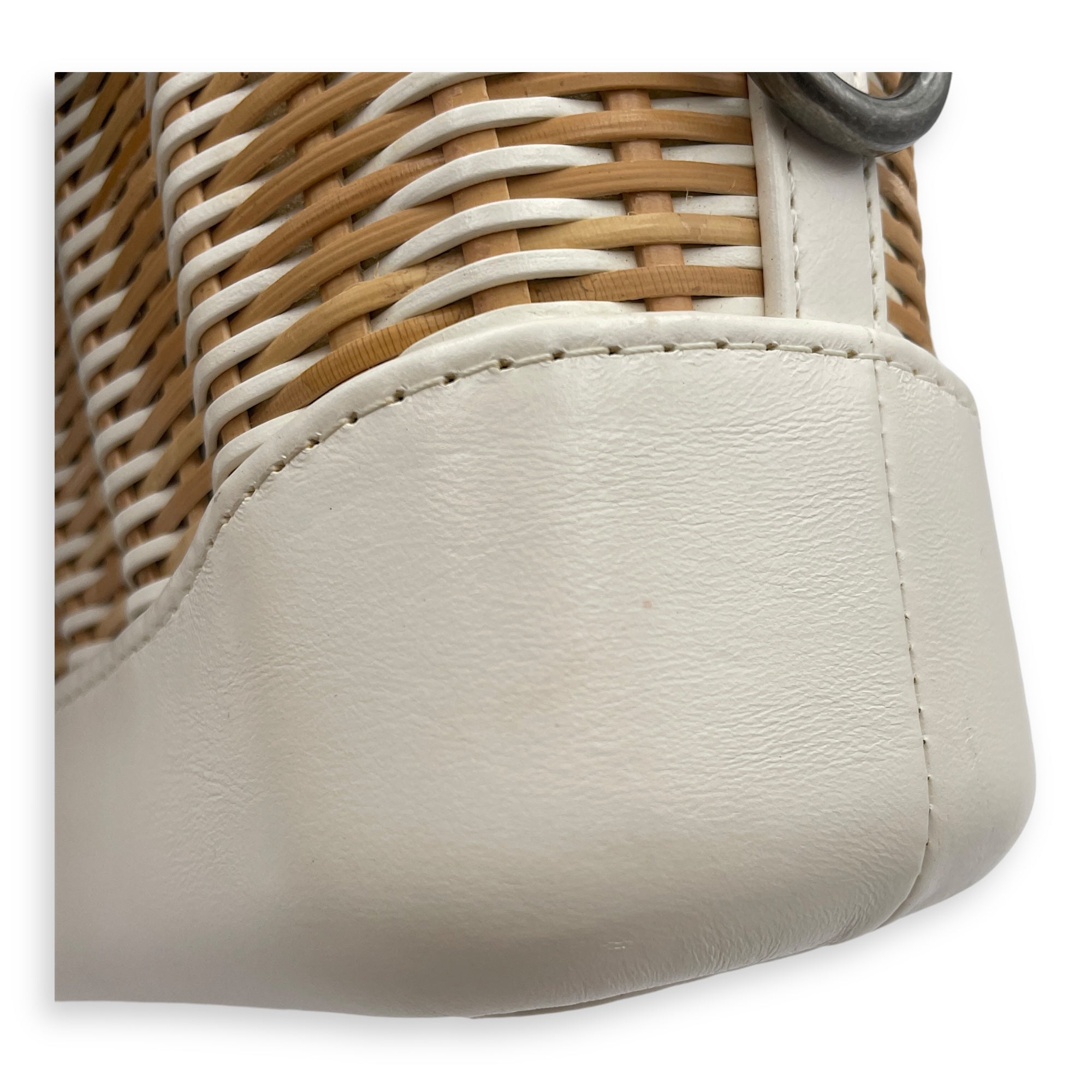 Gabrielle Wicker Small Multi-colour Shoulder Bag in Rattan, Calf, 3-Tone hardware