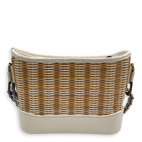 Gabrielle Wicker Small Multi-colour Shoulder Bag in Rattan, Calf, 3-Tone hardware
