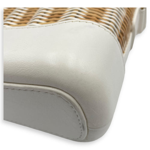 Gabrielle Wicker Small Multi-colour Shoulder Bag in Rattan, Calf, 3-Tone hardware