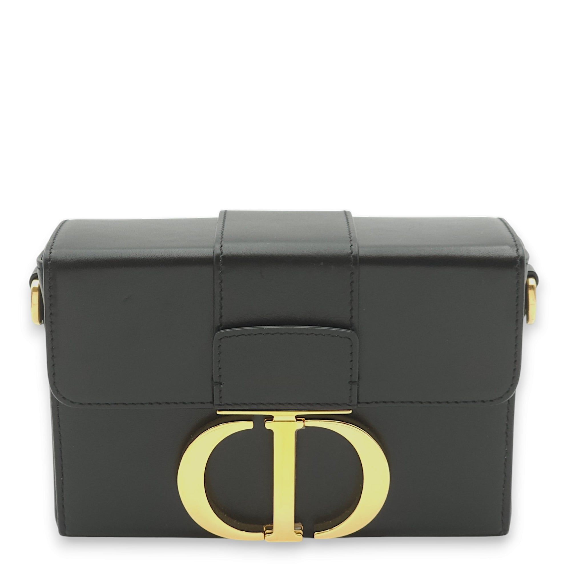 Christian Dior 30 Montaigne Box Black Crossbody Bag in Calfskin