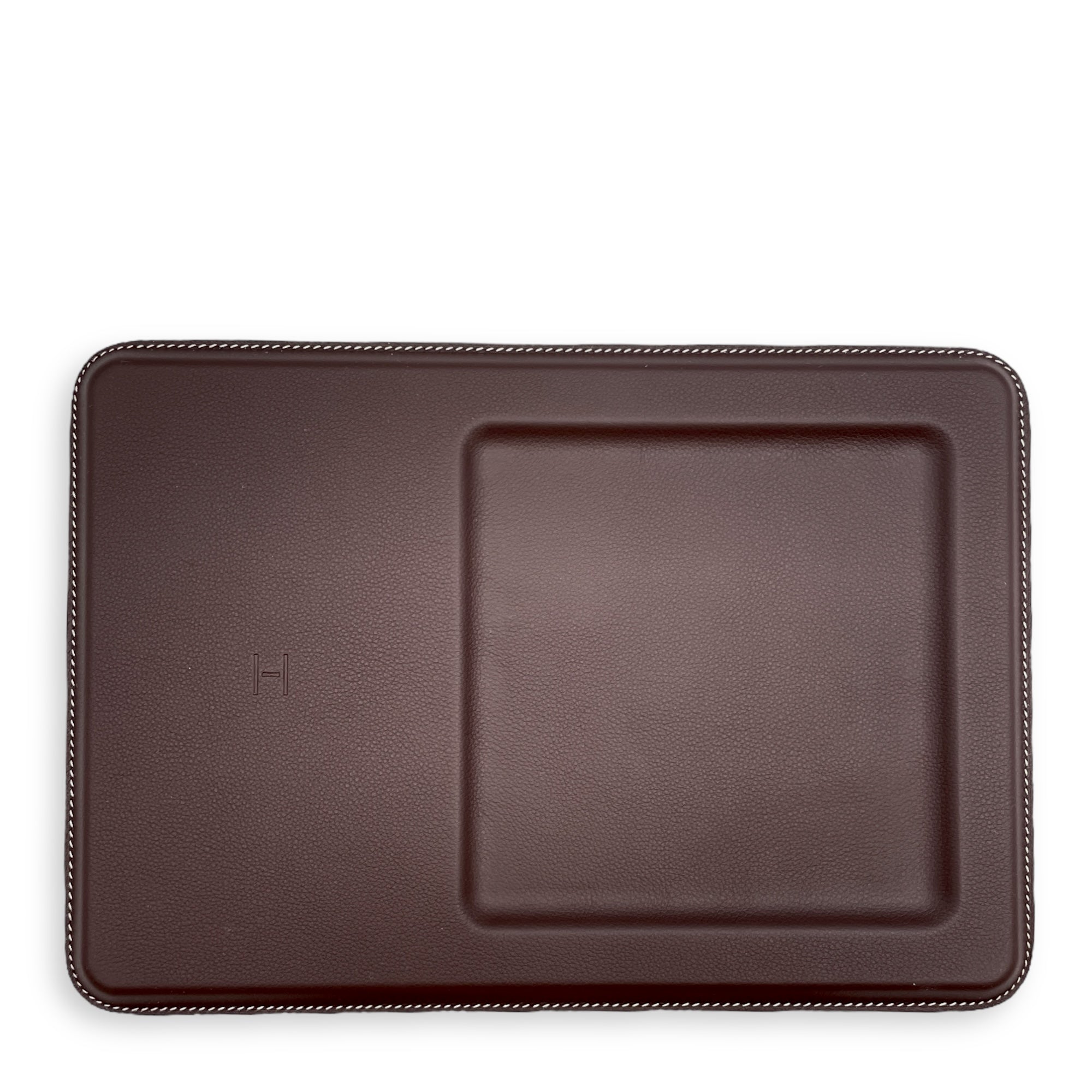 Hermès Volt'H Wireless Charging Change Tray Chocolat in Calfskin Singapore