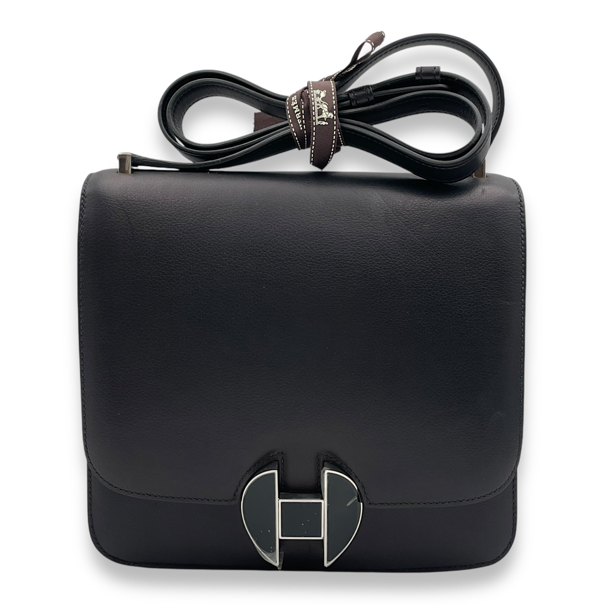 Hermès 2002 - 20 Black in Evergrain, Enamel hardware Singapore