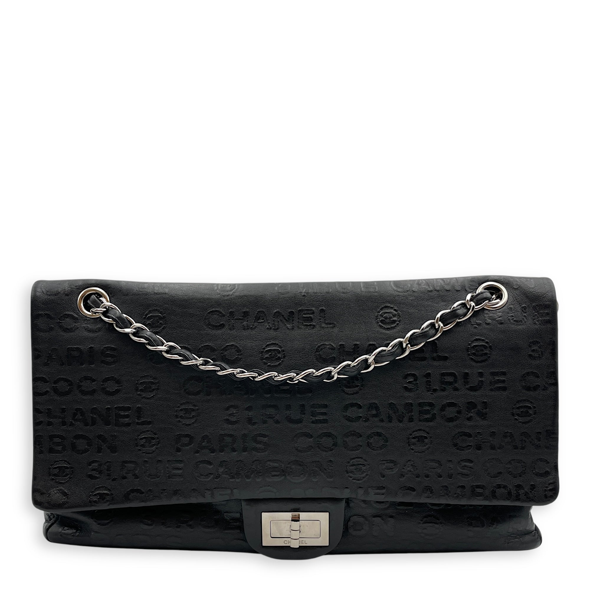 Chanel 31 Rue Cambon Reissue Flap Maxi Black in Calfskin, Silver