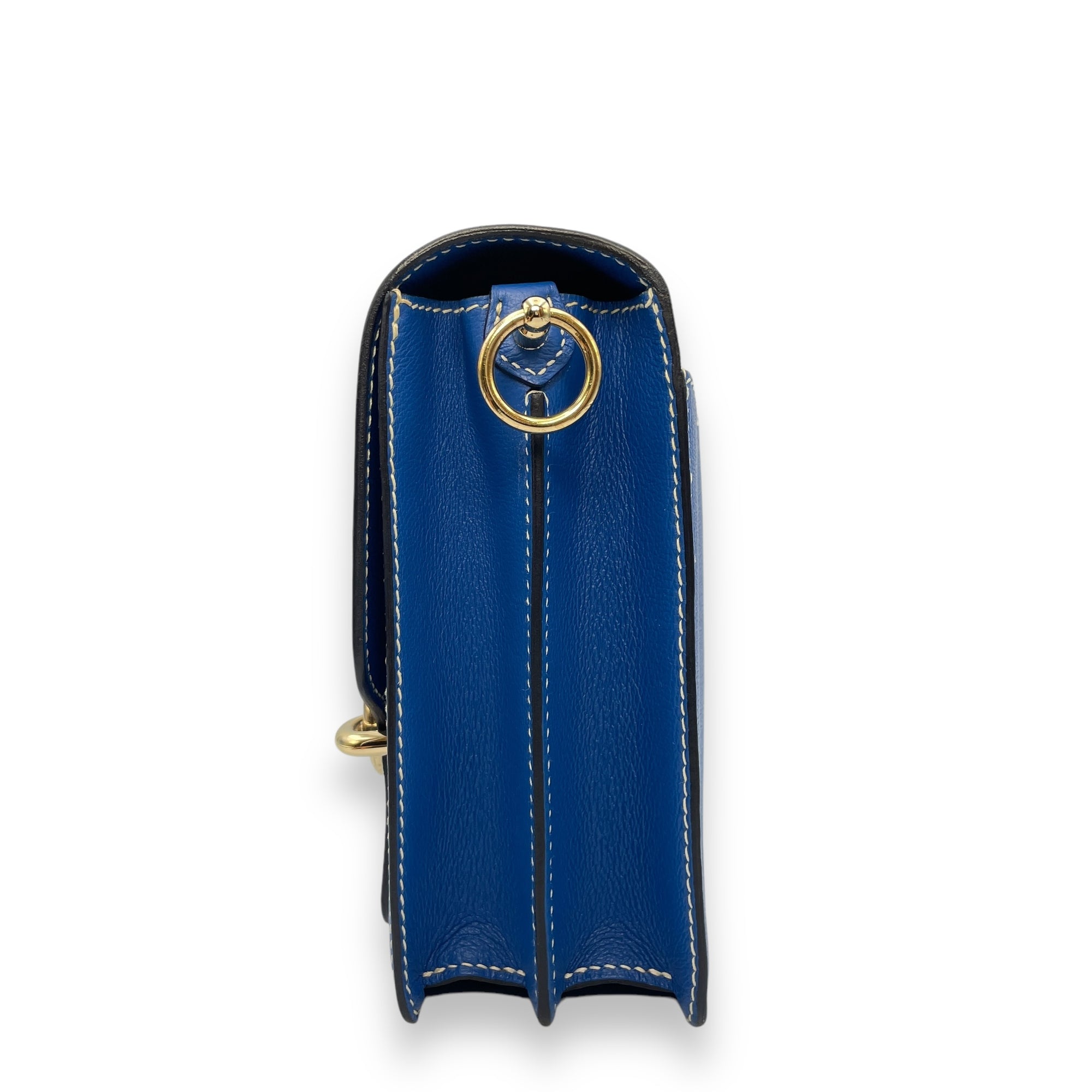 Roulis 23 Blue Zellige in Evercolor, Permabrass hardware
