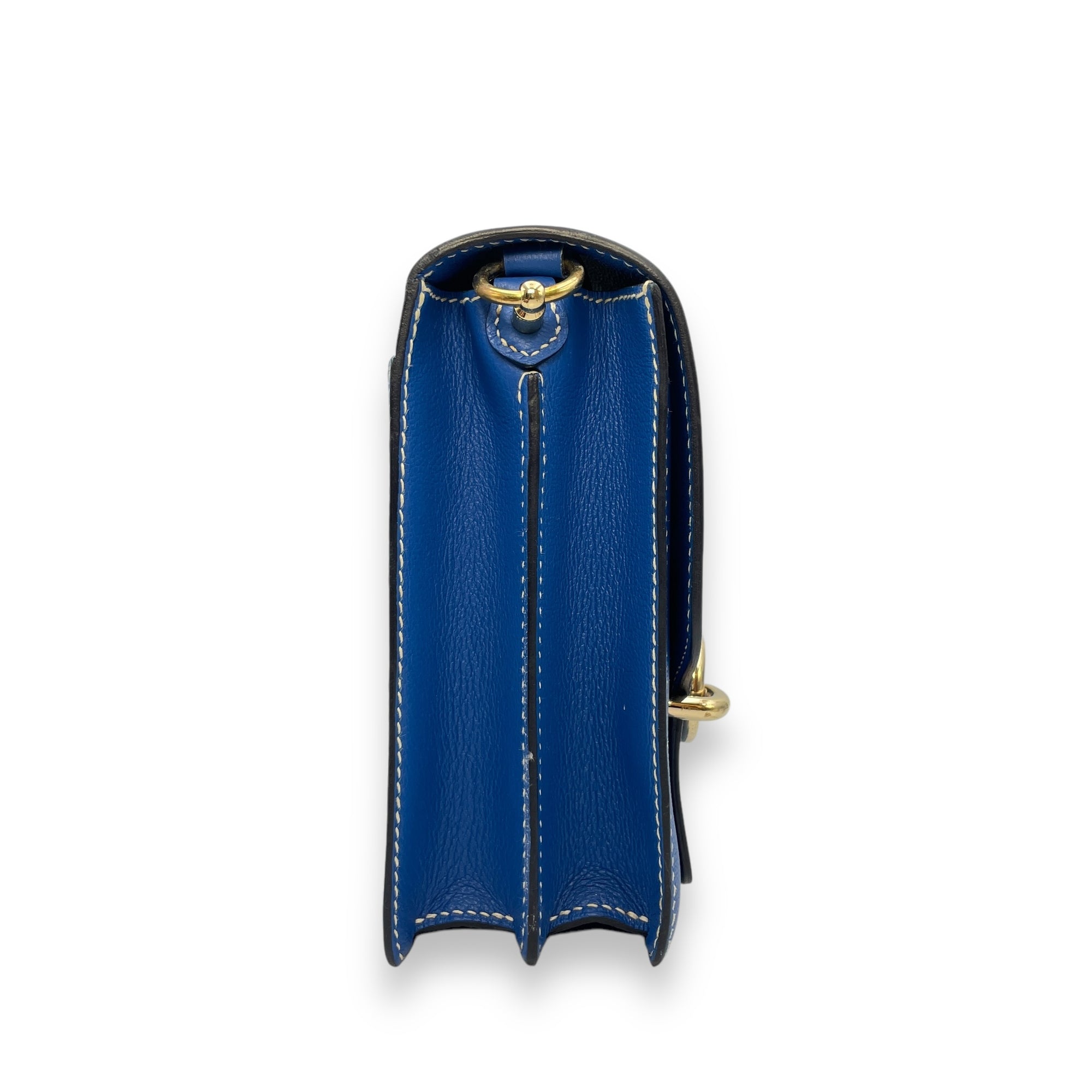 Roulis 23 Blue Zellige in Evercolor, Permabrass hardware