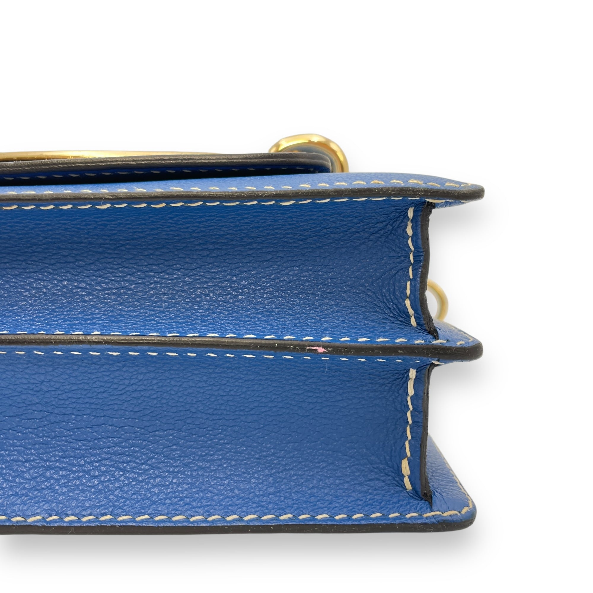 Roulis 23 Blue Zellige in Evercolor, Permabrass hardware
