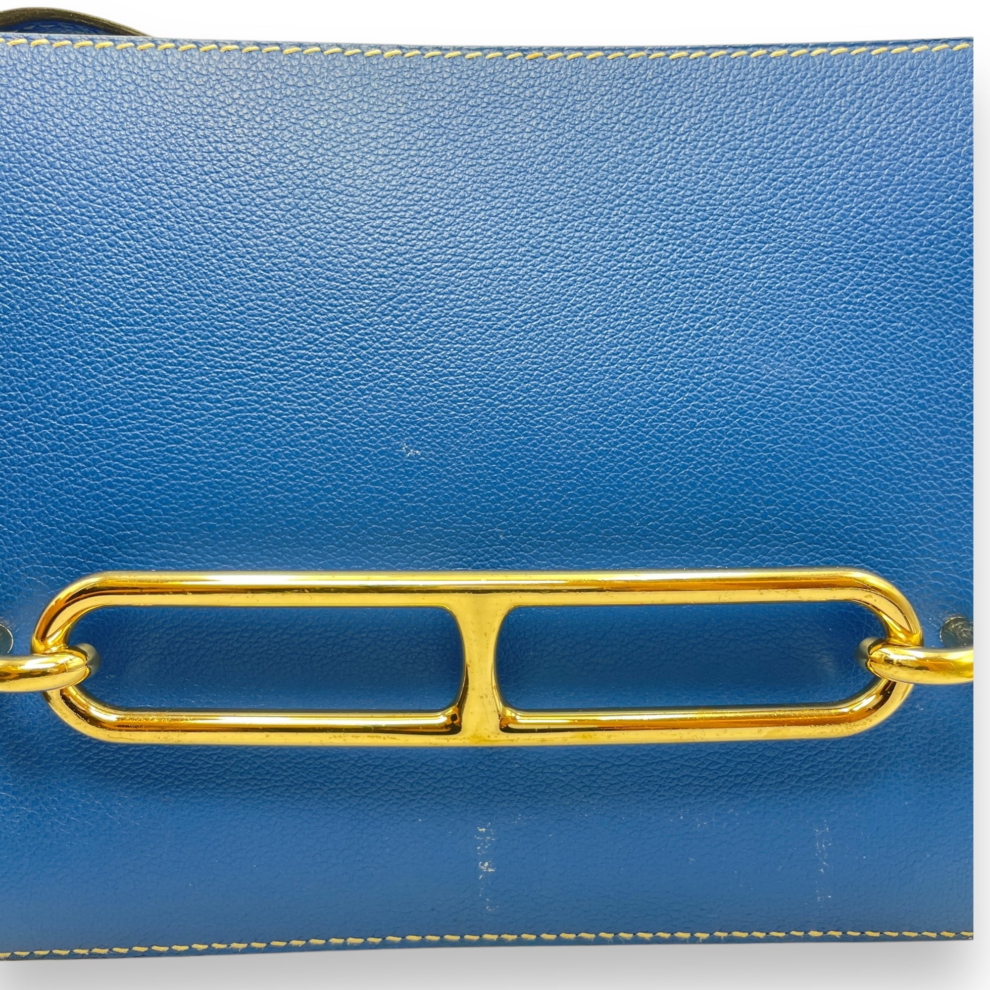 Roulis 23 Blue Zellige in Evercolor, Permabrass hardware
