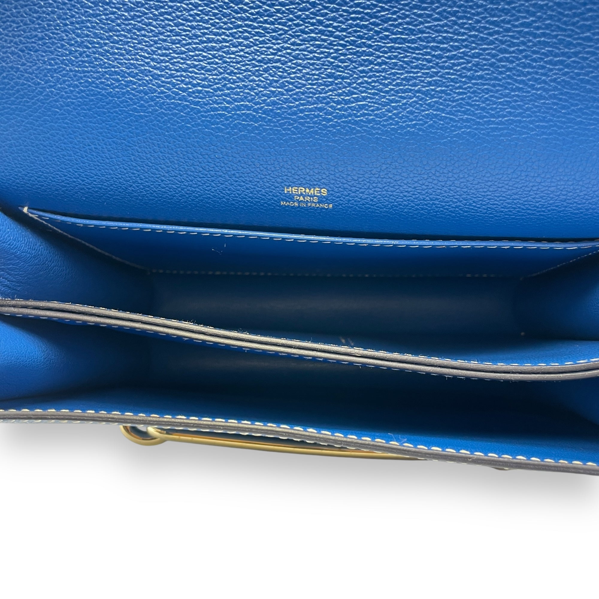 Roulis 23 Blue Zellige in Evercolor, Permabrass hardware