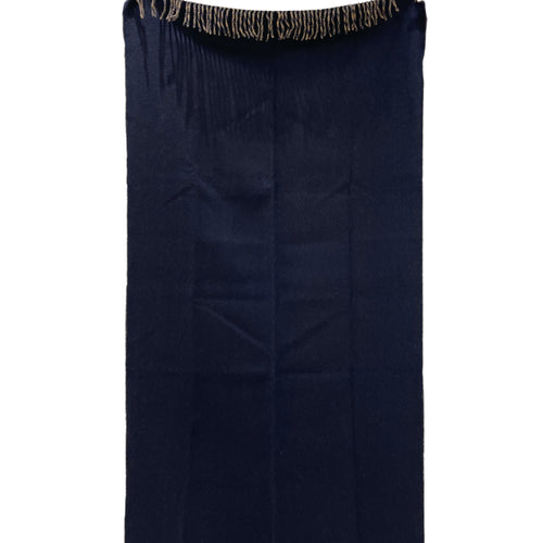 Double Face Marine/Bronze Stole in Cashmere