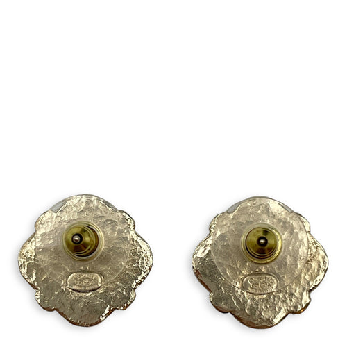 21A CC Logo Enamel Ear Studs 1.5x1.5cm Costume Jewellery in Black