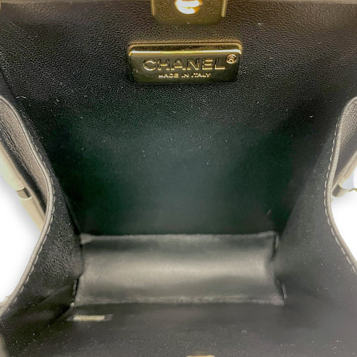 Chanel No.5 Parfum Box Black/White Evening Clutch, Gold hardware