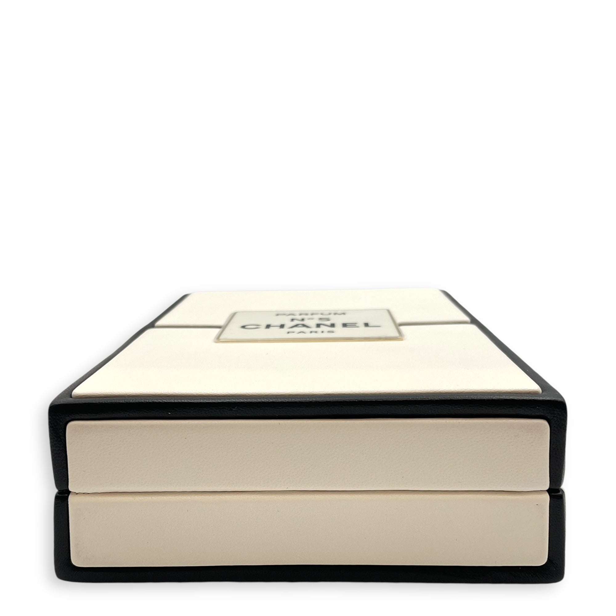 Chanel No.5 Parfum Box Black/White Evening Clutch, Gold hardware