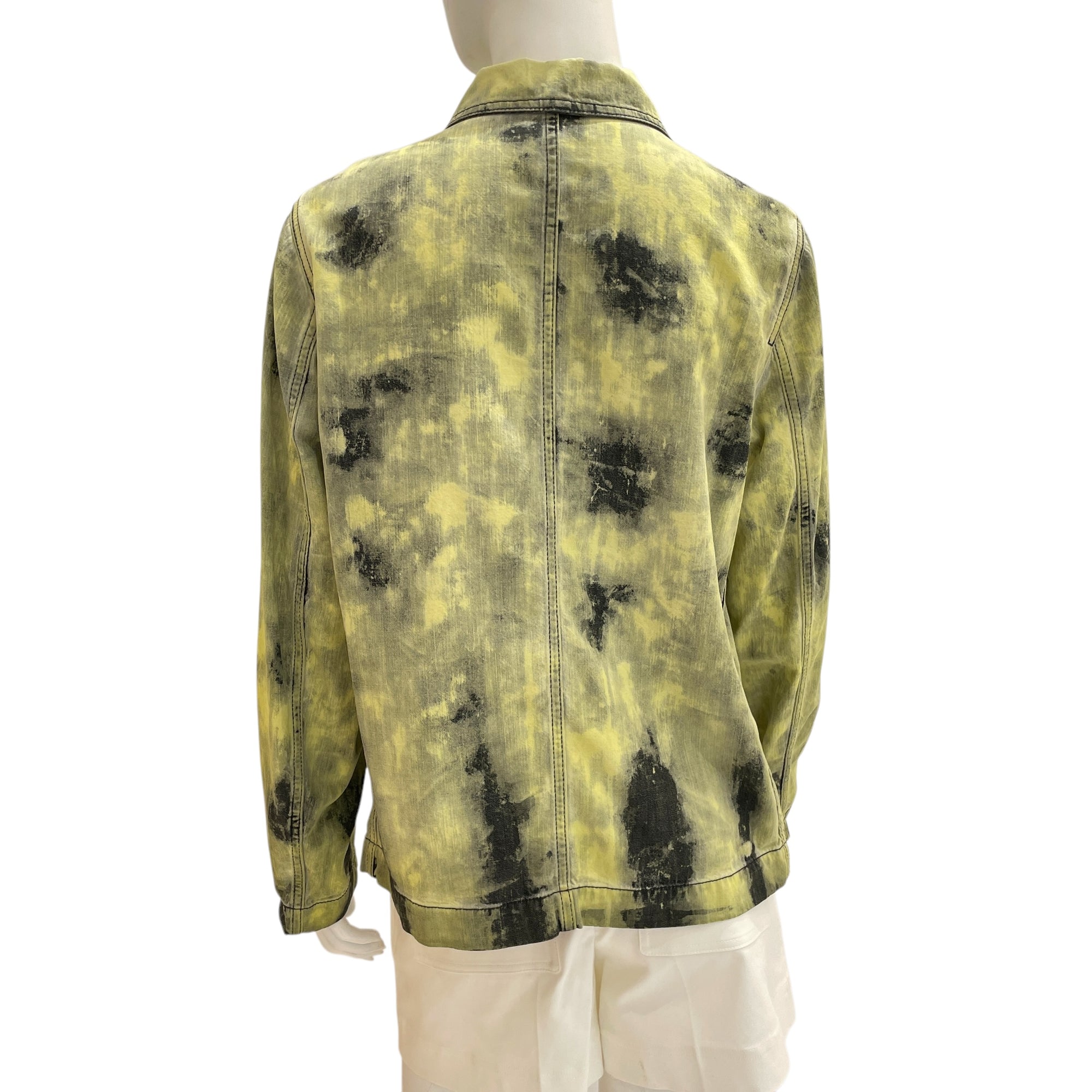 2020 Acid Wash Tie Dye Overshirt Jacket 40 Washed Green in Cotton
