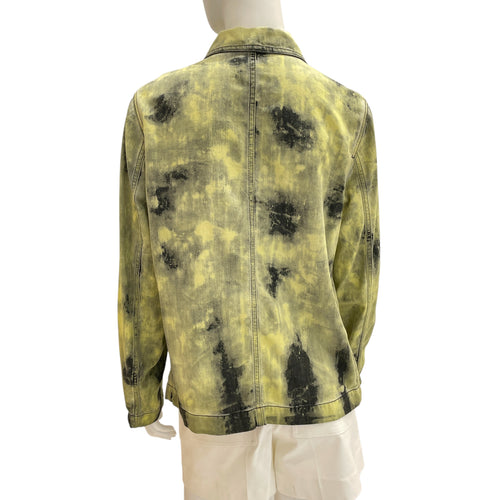 2020 Acid Wash Tie Dye Overshirt Jacket 40 Washed Green in Cotton