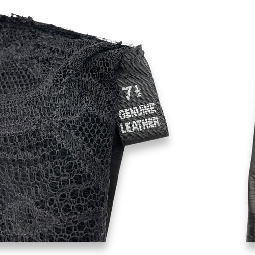 Leather and Lace 7.5 Black Gloves in Lambskin