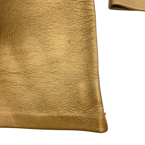 CC Full (Fingerless) 7.5 Bronze Gloves in Lambskin, Silver hardware