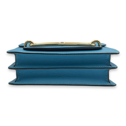 Roulis Mini Blue De Nord in Evercolor, Permabrass hardware