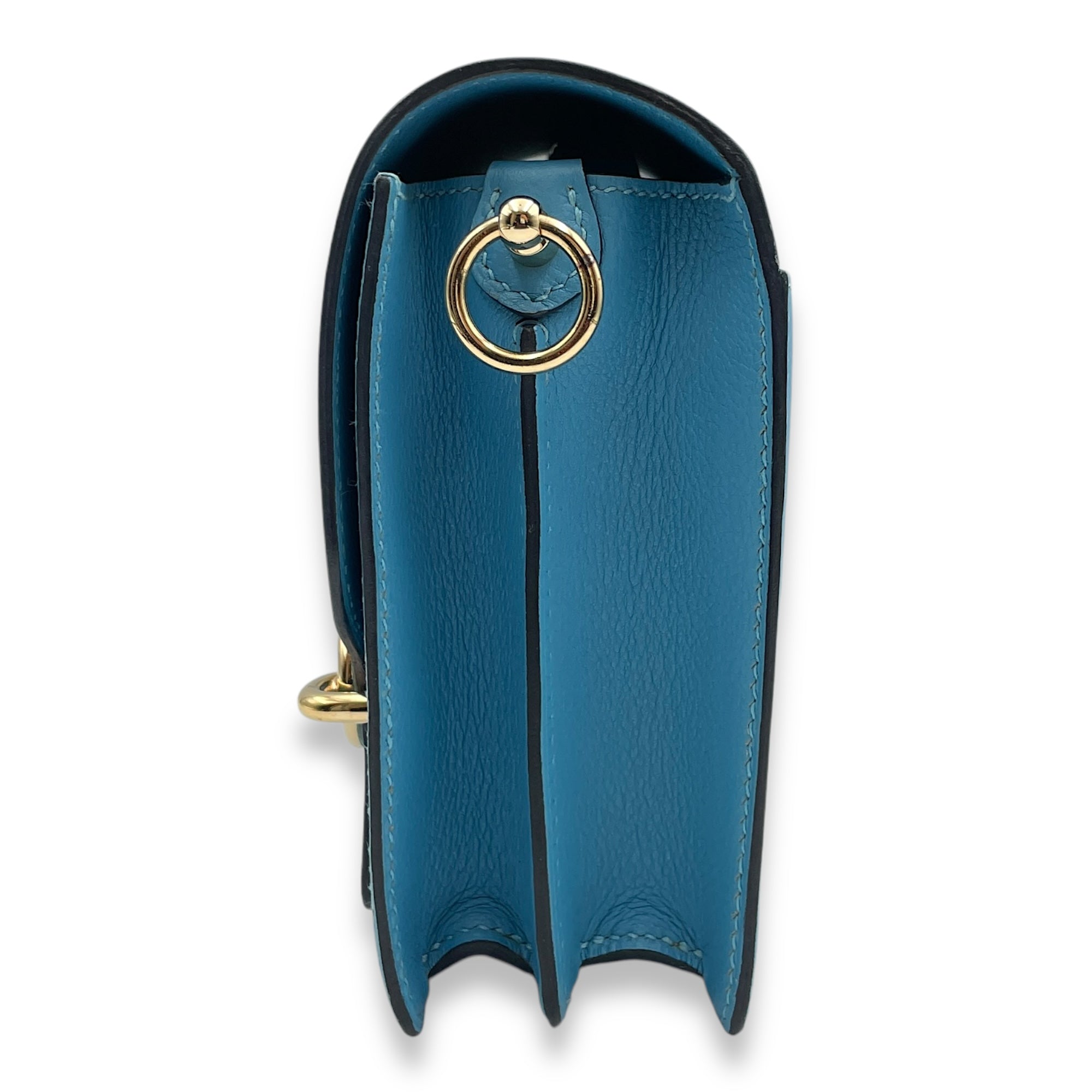Roulis Mini Blue De Nord in Evercolor, Permabrass hardware