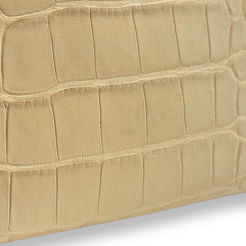 Sellier Kelly 20 Vanille in Matte Alligator, Gold hardware