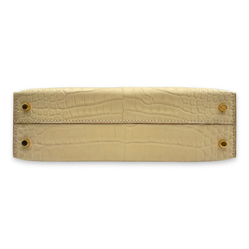 Sellier Kelly 20 Vanille in Matte Alligator, Gold hardware