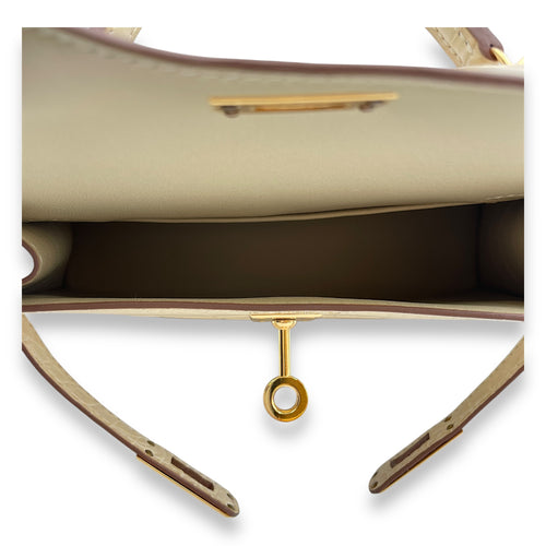 Sellier Kelly 20 Vanille in Matte Alligator, Gold hardware