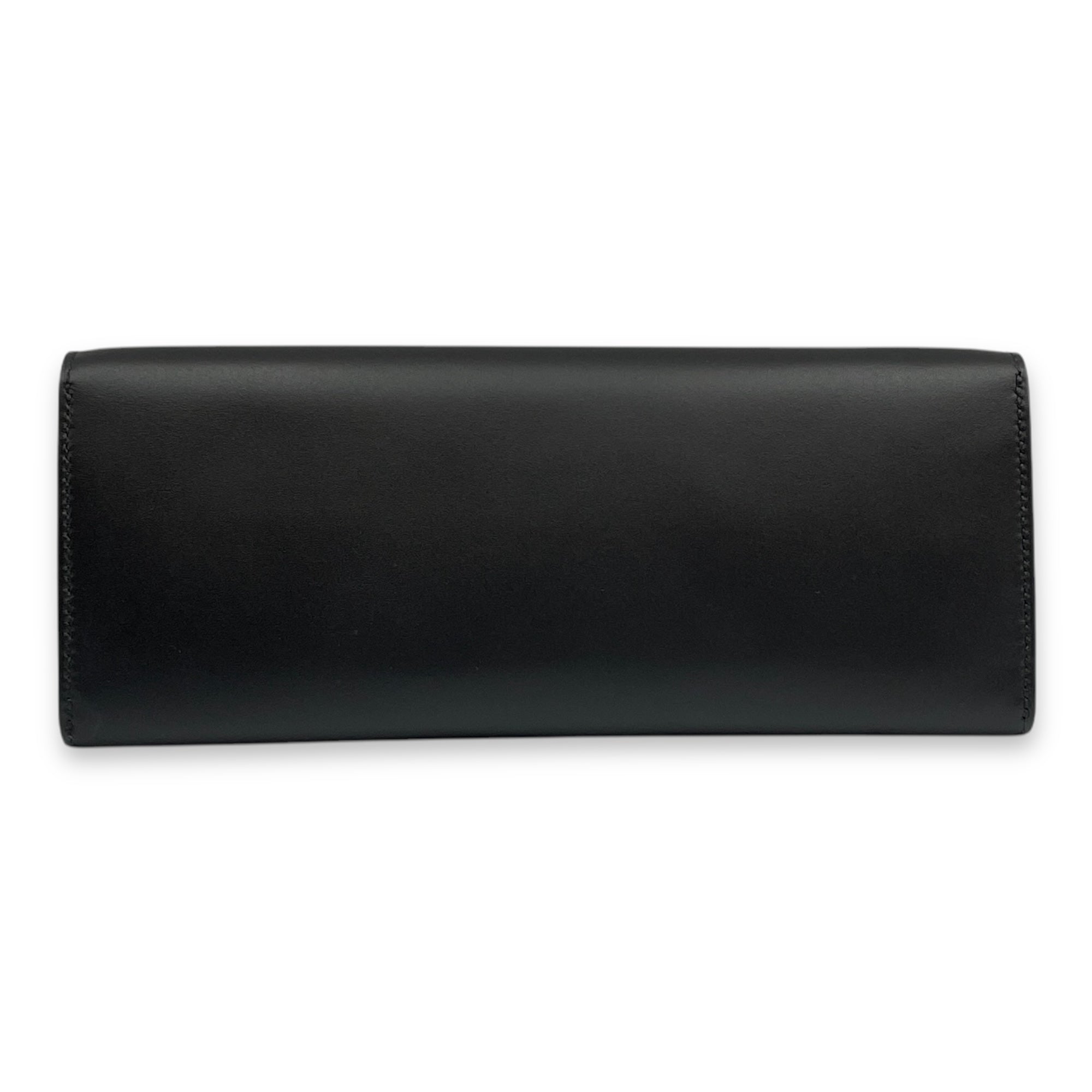 Maillon To Go Black Wallet On Chain in Tadelakt, Gold hardware