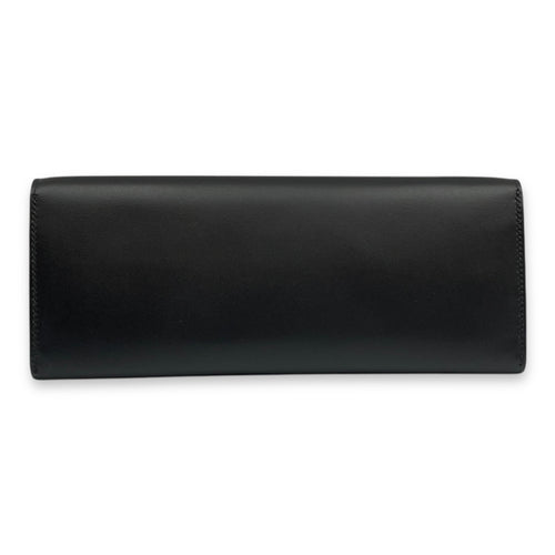Maillon To Go Black Wallet On Chain in Tadelakt, Gold hardware
