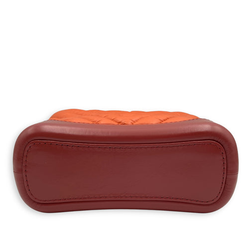 Chevron Gabrielle Small Red, Orange Crossbody Bag in Distressed Leather, 3-Tone hardware