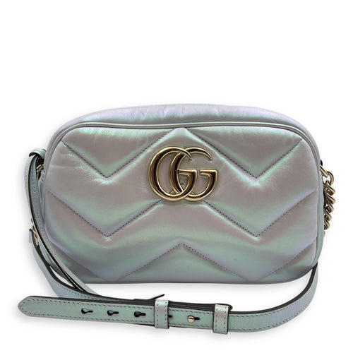 Marmont 24x14x7cm Blue Camera Bag in Calfskin, Gold hardware
