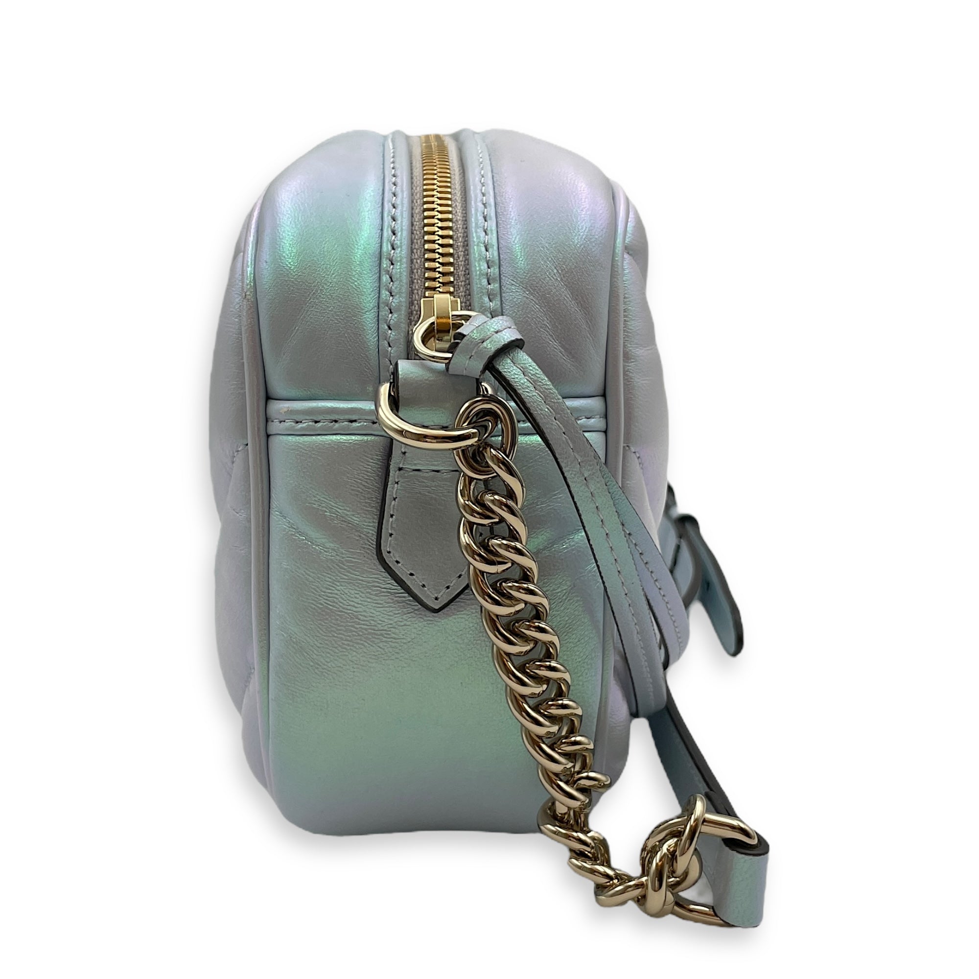 Marmont 24x14x7cm Blue Camera Bag in Calfskin, Gold hardware
