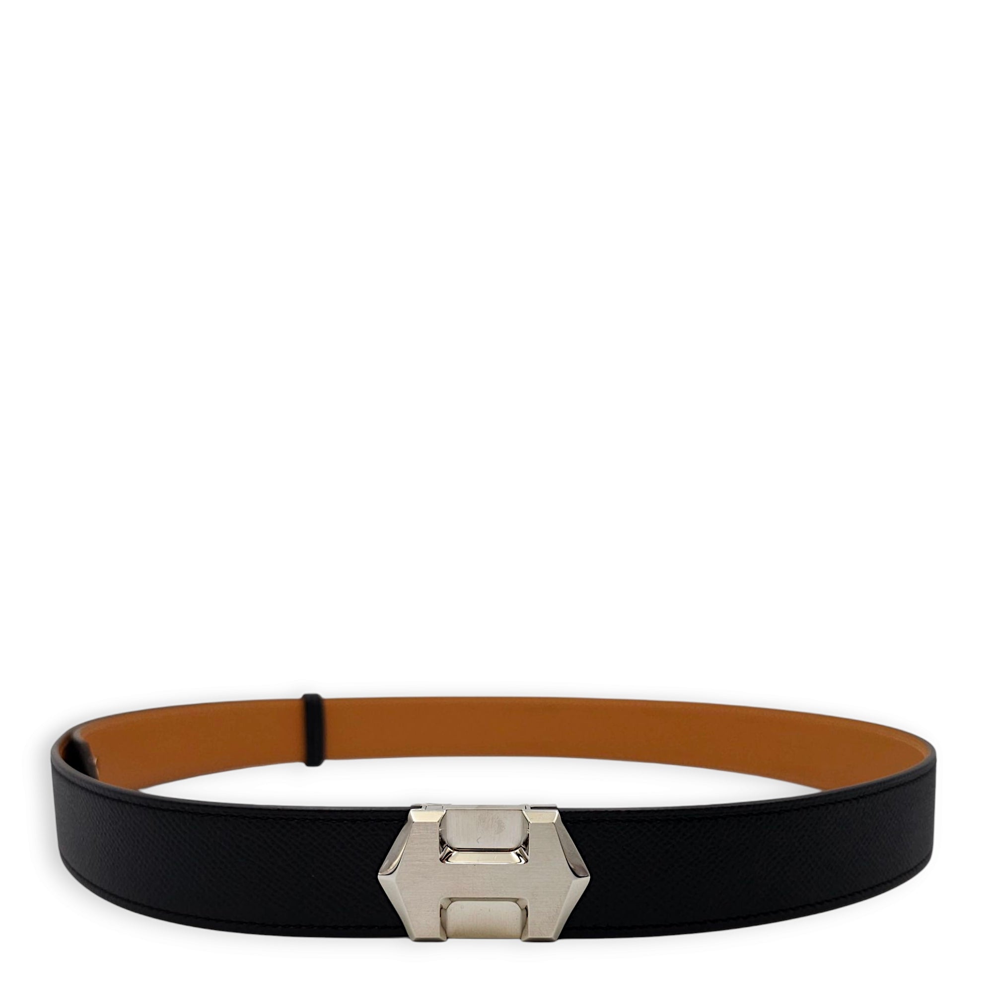 Super H 32 S Black Belt in Epsom, Brushed Palladium hardware