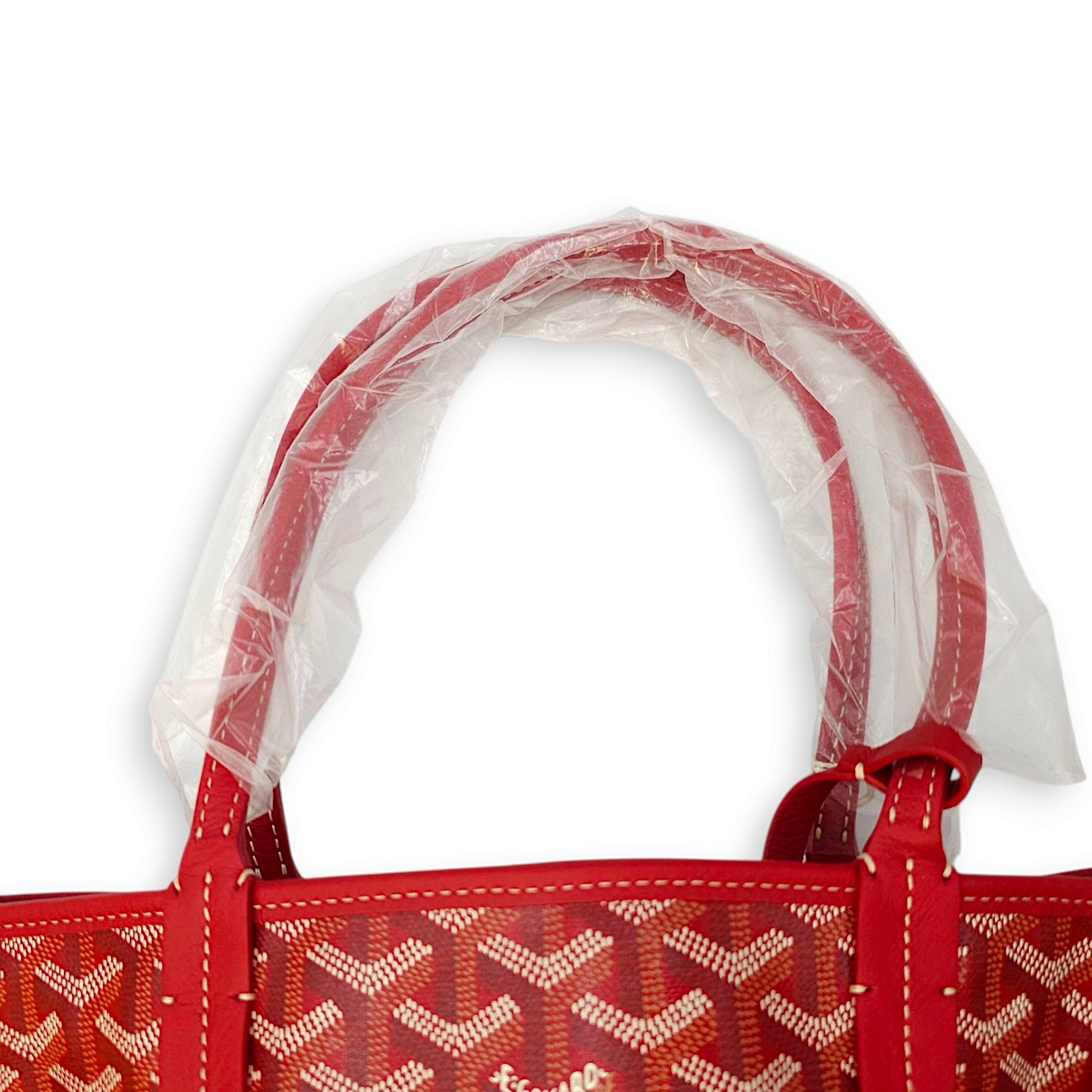 Anjou Mini Red Shoulder Bag in Coated Canvas, Silver hardware
