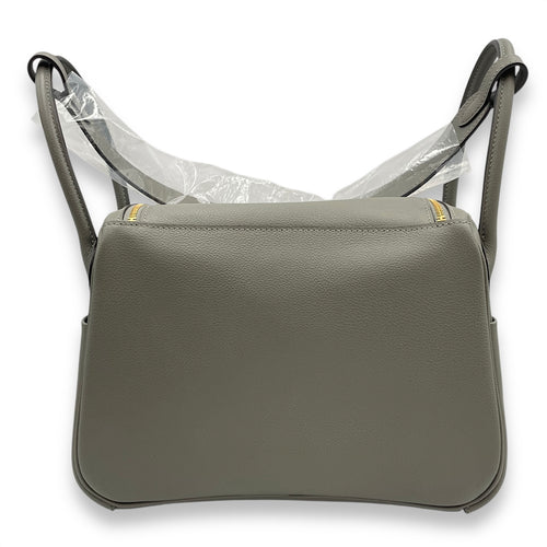 Lindy 26 Gris Meyer in Evercolor, Gold hardware