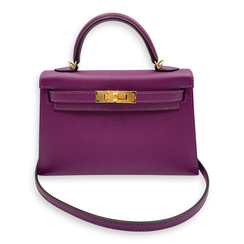 Sellier Kelly 20 Anemone in Epsom, Gold hardware