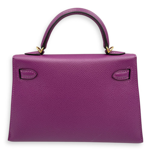 Sellier Kelly 20 Anemone in Epsom, Gold hardware