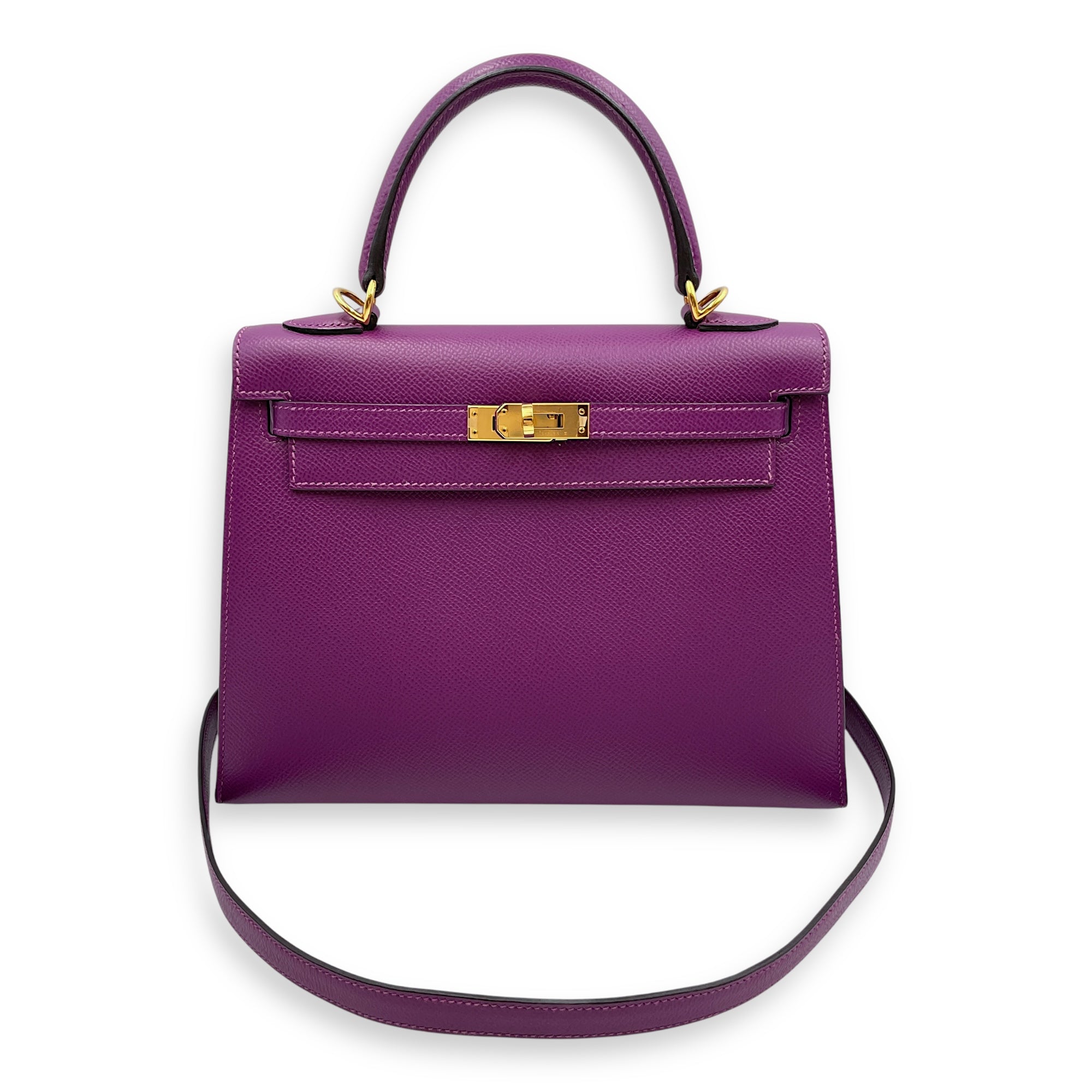 Sellier Kelly 25 Anemone in Epsom, Gold hardware