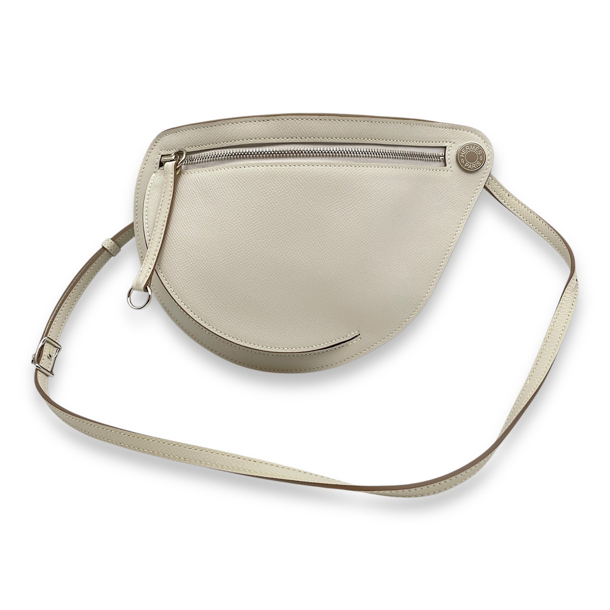 Petite Course Bag Gris Pale in Epsom, Palladium hardware