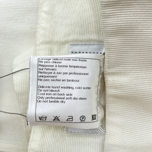 09P CC 34 White High Waist Pants in Cotton, Nylon, Rayon, Polyurethane, Silver hardware