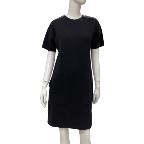 Courte Pointe de Milan 36 Black Double Face Dress in Wool