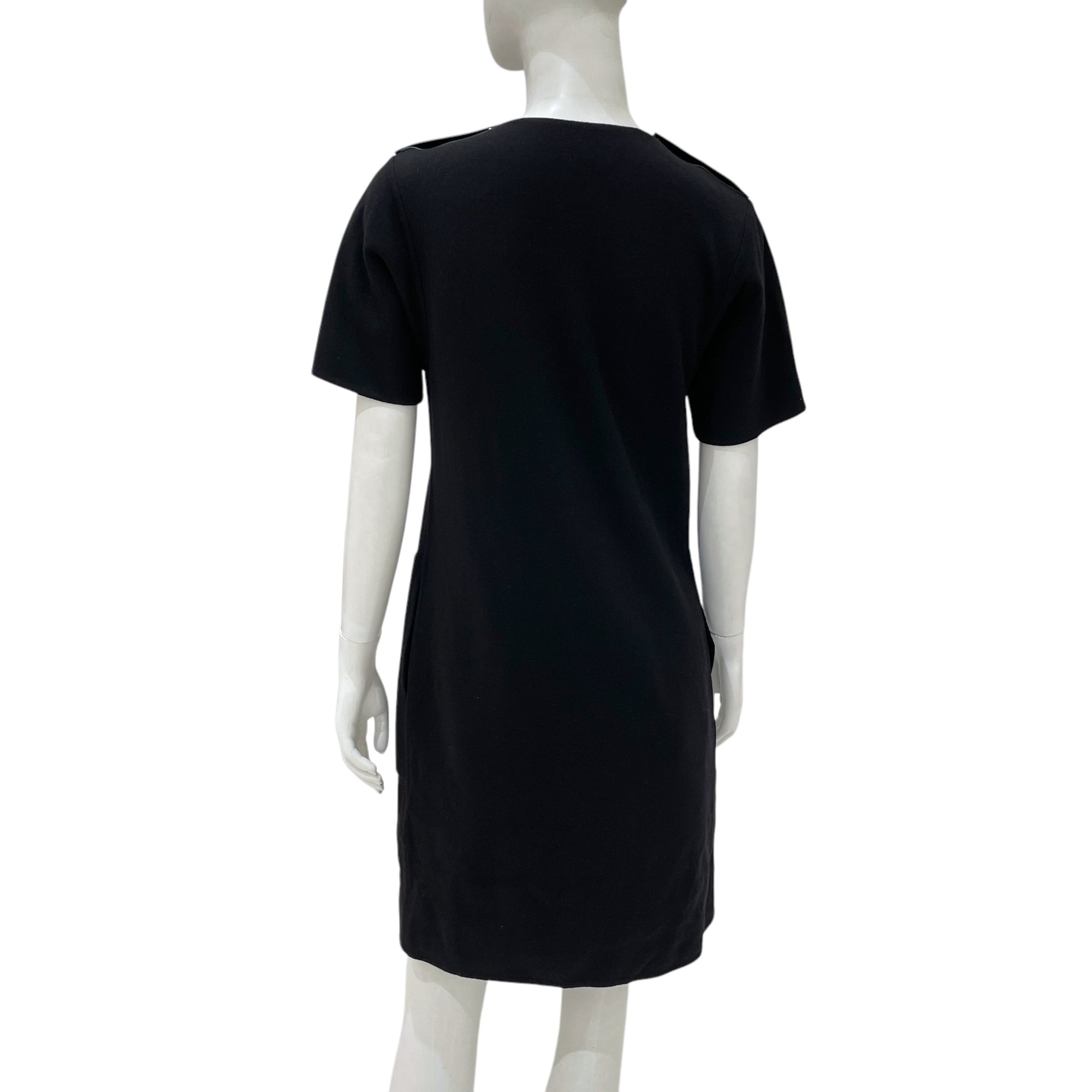 Courte Pointe de Milan 36 Black Double Face Dress in Wool