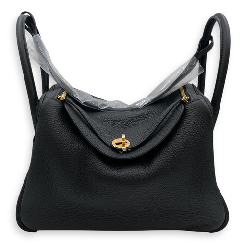 Lindy 30 Black in Clemence, Gold hardware