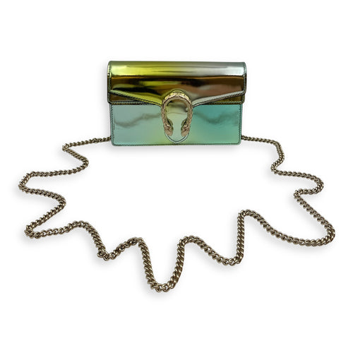 Dionysus Mini Green Crossbody Bag in Metallic, Silver hardware